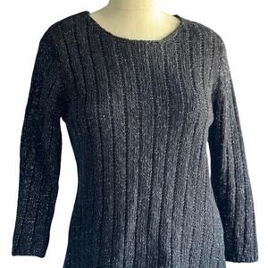 Womens Sweater Size Small Gray Fisherman Coastal Preppy Conservative Modest Cozy